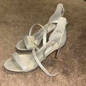Size 7 silver strappy heels